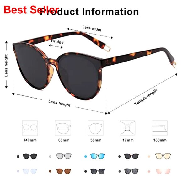 Oversized Vintage Round Sunglasses UV400 Protection Plastic Frames main image 7